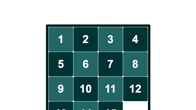 15 Puzzle game screenshot