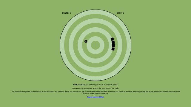 circular snake game screenshot