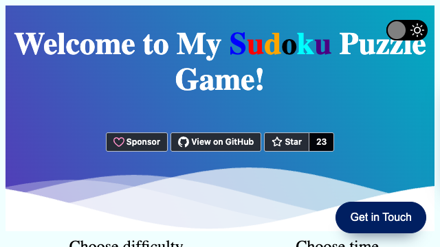 Web Sudoku Puzzle Game game screenshot